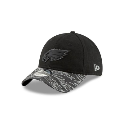 Black Philadelphia Eagles Hat - New Era NFL Tiger Flect 9TWENTY Adjustable Caps USA7169830